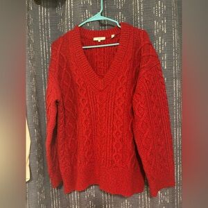 Vince brand red v-neck sweater.